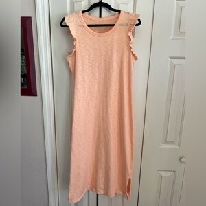 Universal Thread Peach Midi Dress. Sleeveless ruffle